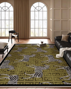 Mid Century Zebra Modern Rugs in Bedroom, Dining Room Modern Rugs, Living Room Modern Area Rugs, Large Contemporary Floor Carpets-HomePaintingDecor