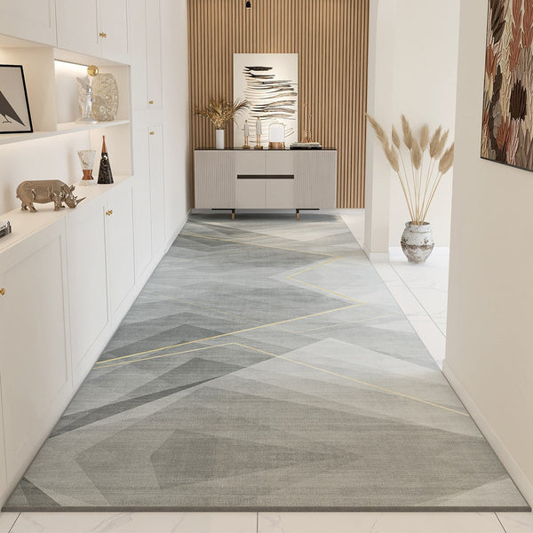 Geometric Modern Long Narrow Runner Rugs, Stain-resistant Non Slip Kitchen Runner Rugs, Washable Entrance Hallway Runners, Extra Long Narrow Hallway Runners, Entryway Runner Rug Ideas-HomePaintingDecor