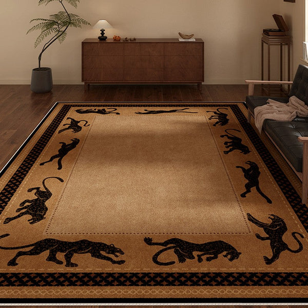 Large Modern Rugs for Living Room, Mid Century Cheetah Pattern Modern Rugs for Dining Room, Modern Rug Ideas for Bedroom-HomePaintingDecor