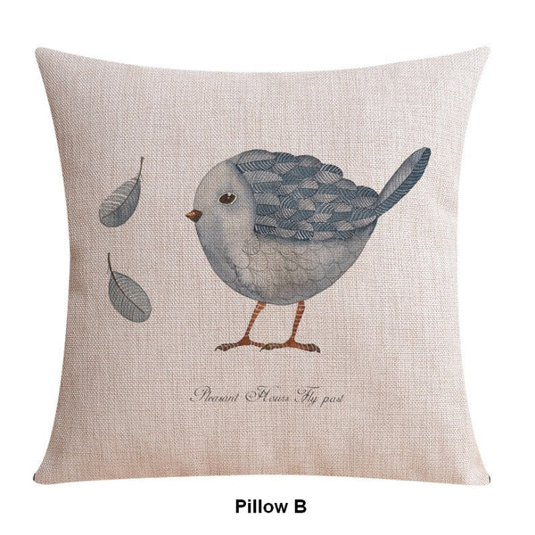 Love Birds Throw Pillows for Couch, Simple Decorative Pillow Covers, Decorative Sofa Pillows for Children's Room, Singing Birds Decorative Throw Pillows-HomePaintingDecor