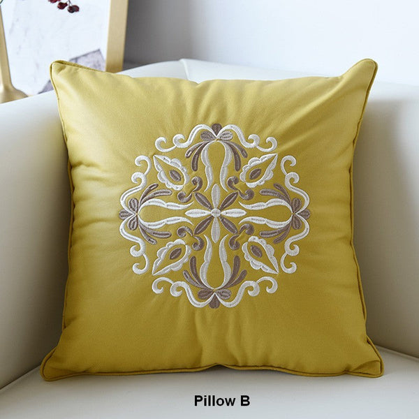 Contemporary Decorative Pillows, Modern Throw Pillows, Decorative Flower Pattern Throw Pillows for Couch, Modern Sofa Pillows-HomePaintingDecor