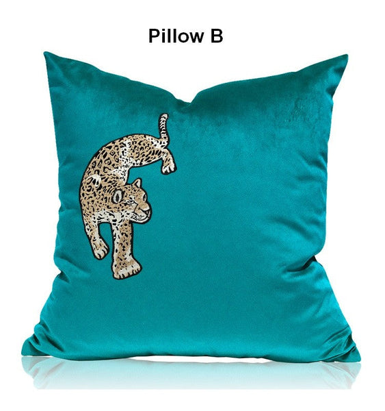 Decorative Pillows for Living Room, Modern Sofa Pillows, Cheetah Decorative Throw Pillows, Contemporary Throw Pillows-HomePaintingDecor