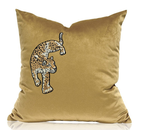 Contemporary Throw Pillows, Cheetah Decorative Cushion, Modern Sofa Pillows, Decorative Pillows for Living Room-HomePaintingDecor