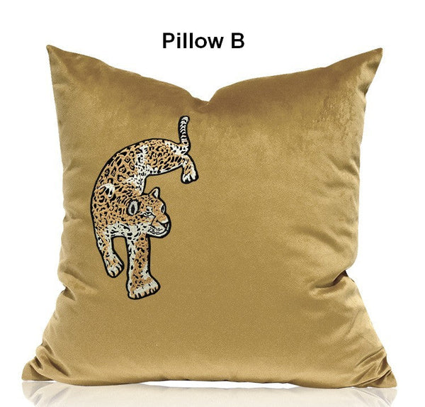 Contemporary Throw Pillows, Cheetah Decorative Cushion, Modern Sofa Pillows, Decorative Pillows for Living Room-HomePaintingDecor