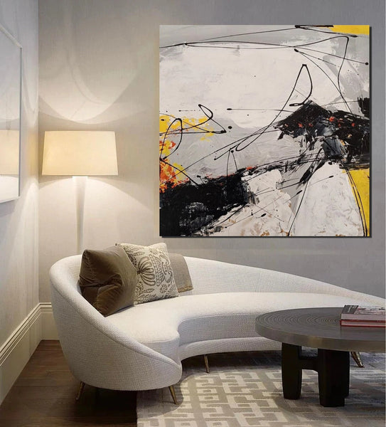 Extra Large Abstract Paintings on Canvas, Hand Painted Abstract Painting, Bedroom Wall Art Ideas, Simple Painting Ideas for Bedroom-HomePaintingDecor