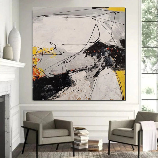 Extra Large Abstract Paintings on Canvas, Hand Painted Abstract Painting, Bedroom Wall Art Ideas, Simple Painting Ideas for Bedroom-HomePaintingDecor