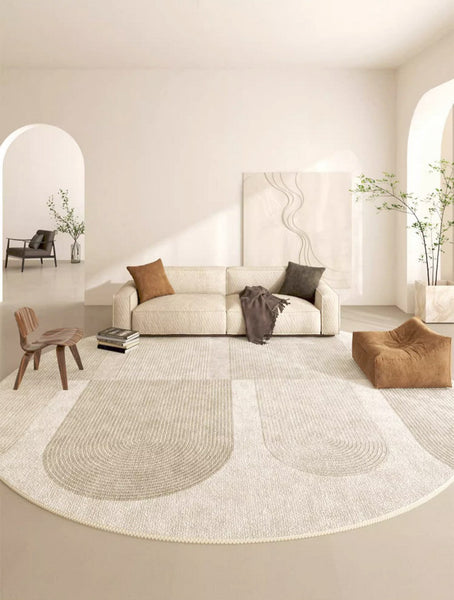 Contemporary Area Rugs, Abstract Modern Area Rugs under Coffee Table, Round Area Rugs, Modern Rugs in Bedroom, Dining Room Area Rug-HomePaintingDecor