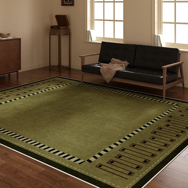 Large Modern Rugs in Living Room, Green Contemporary Rugs for Bedroom, Mid Century Modern Rugs under Sofa, Dining Room Floor Carpets-HomePaintingDecor