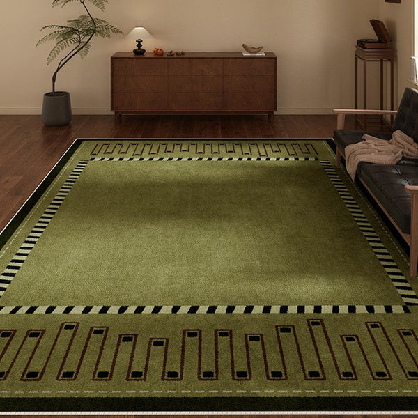 Large Modern Rugs in Living Room, Green Contemporary Rugs for Bedroom, Mid Century Modern Rugs under Sofa, Dining Room Floor Carpets-HomePaintingDecor