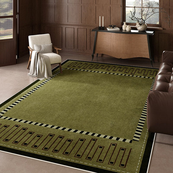 Dining Room Floor Carpets, Large Modern Rugs in Living Room, Green Contemporary Rugs for Bedroom, Mid Century Modern Rugs under Sofa-HomePaintingDecor