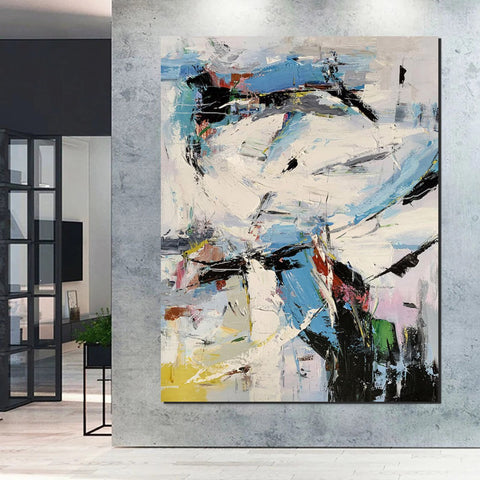 Bedroom Modern Wall Art Paintings, Palette Knife Paintings, Acrylic Paintings on Canvas, Large Paintings Behind Sofa, Abstract Painting for Living Room-HomePaintingDecor