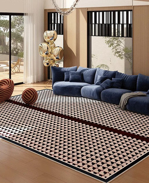 Modern Rugs for Dining Room, Contemporary Modern Rugs, Geometric Contemporary Rugs Next to Bed, Mid Century Area Rugs for Living Room-HomePaintingDecor