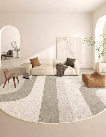 Geometric Modern Round Rugs, Circular Modern Rugs under Coffee Table, Contemporary Modern Rugs for Dining Room, Contemporary Round Rugs for Living Room-HomePaintingDecor