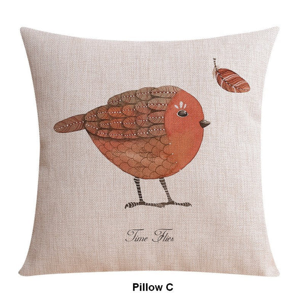 Throw Pillows for Couch, Simple Decorative Pillow Covers, Decorative Sofa Pillows for Children's Room, Love Birds Decorative Throw Pillows-HomePaintingDecor