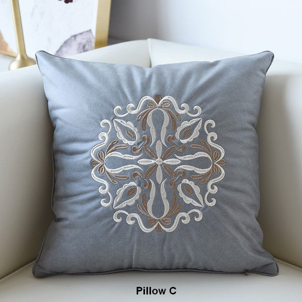 Contemporary Decorative Pillows, Modern Throw Pillows, Decorative Flower Pattern Throw Pillows for Couch, Modern Sofa Pillows-HomePaintingDecor