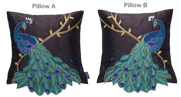 Decorative Pillows for Couch, Beautiful Decorative Throw Pillows, Embroider Peacock Cotton and linen Pillow Cover, Decorative Sofa Pillows-HomePaintingDecor