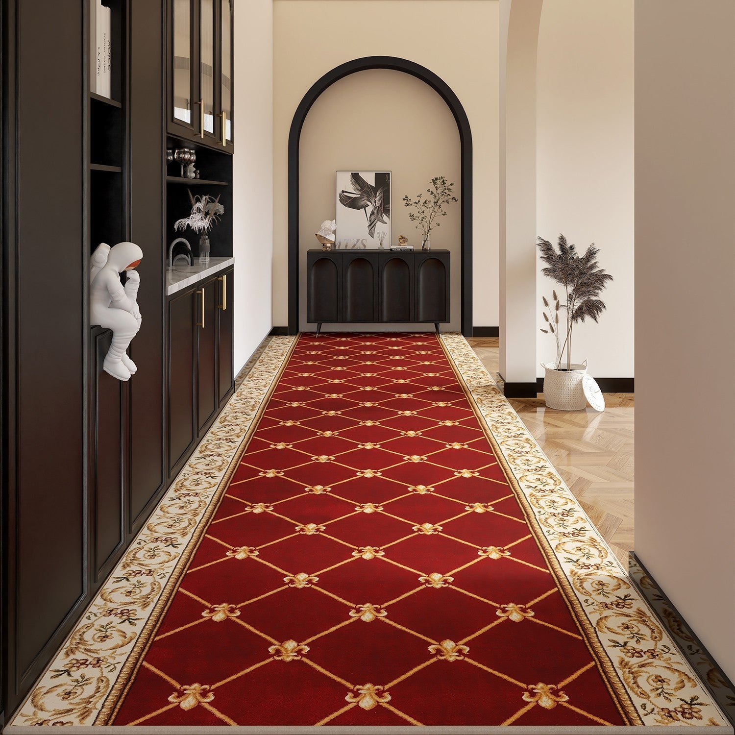 Non Slip Entrance Runner Rugs, Traditional Red Persian Long Narrow Runner Rugs, Extra Long Hallway Runners, Washable Entryway Runner Rug Ideas, Kitchen Runner Rugs-HomePaintingDecor