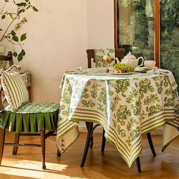 Large Modern Rectangle Tablecloth for Dining Table, Canterbury Bell and Pomegranate Table Covers for Round Table, Farmhouse Table Cloth for Oval Table-HomePaintingDecor