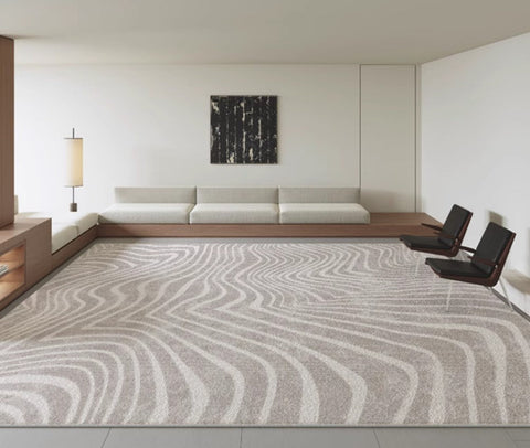 Modern Carpets for Office, Dining Room Floor Rugs, Stripe Area Rugs under Sofa, Mid Century Area Rugs for Living Room, Abstract Contemporary Rugs for Bedroom-HomePaintingDecor