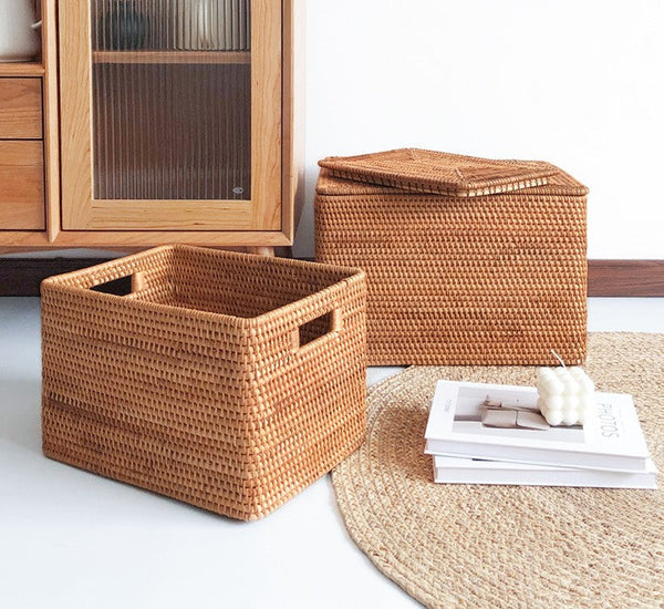 Storage Baskets for Toys, Rectangular Storage Basket for Shelves, Storage Basket with Lid, Storage Baskets for Bathroom, Storage Baskets for Clothes-HomePaintingDecor