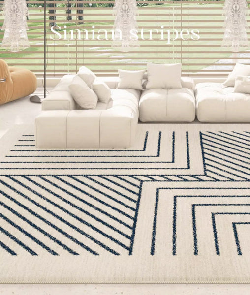 Large Modern Rugs for Dining Room, Bohemian Stripe Runner Rugs Next to Bed, Contemporary Rugs for Living Room, Bathroom Runner Rugs-HomePaintingDecor