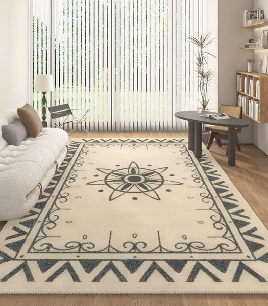 Hallway Modern Runner Rugs, Thick Contemporary Area Rugs Next to Bed, Abstract Area Rugs for Living Room, Modern Rugs under Dining Room Table-HomePaintingDecor