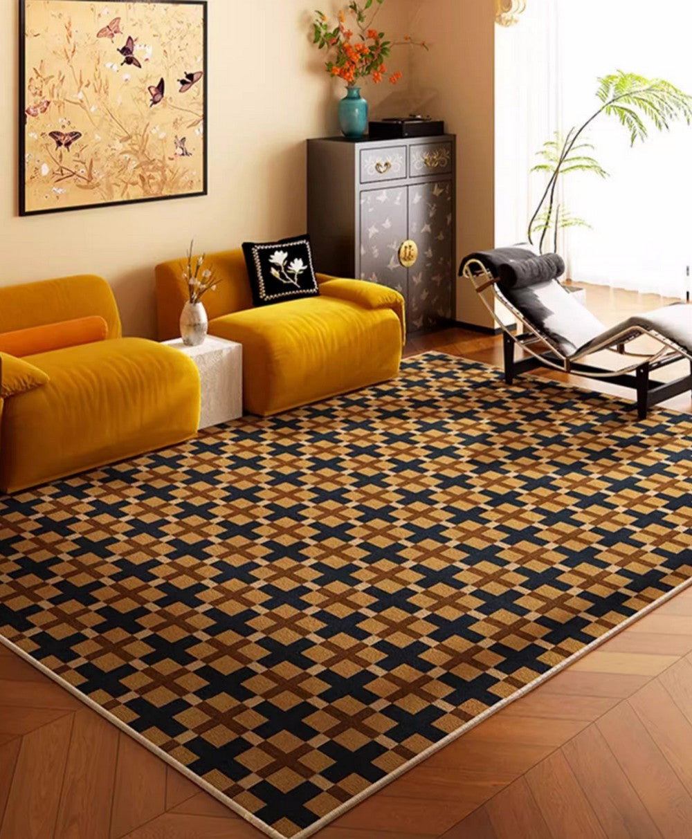 Abstract Modern Rugs for Living Room, Modern Rugs under Dining Room Table, Mid Century Geometric Carpets, Contemporary Modern Rugs Next to Bed-HomePaintingDecor