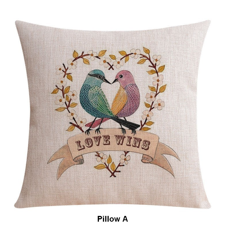 Singing Birds Decorative Throw Pillows, Love Birds Throw Pillows for Couch, Modern Sofa Decorative Pillows for Children's Room, Decorative Pillow Covers-HomePaintingDecor