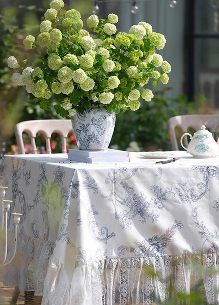 Picnic Spring Flower Table Covers for Round Table, Large Modern Rectangle Tablecloth for Dining Table, Farmhouse Table Cloth for Oval Table-HomePaintingDecor