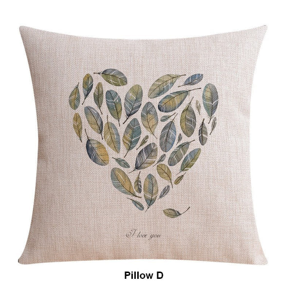 Decorative Sofa Pillows for Dining Room, Simple Decorative Pillow Covers, Love Birds Throw Pillows for Couch, Singing Birds Decorative Throw Pillows-HomePaintingDecor