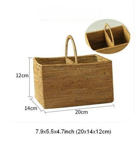 Indonesia Woven Storage Basket, Natural Fiber Baskets, Small Storage Basket for Kitchen, Rattan Storage Basket for Dining Room-HomePaintingDecor