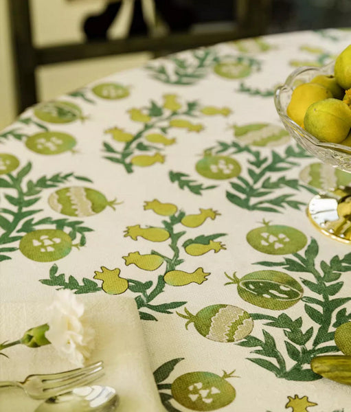 Large Modern Rectangle Tablecloth for Dining Table, Canterbury Bell and Pomegranate Table Covers for Round Table, Farmhouse Table Cloth for Oval Table-HomePaintingDecor