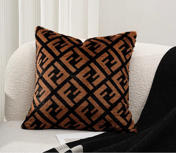 Decorative Pillow Covers, Brown Modern Pillows for Couch, Abstract Decorative Throw Pillows for Living Room, Large Modern Sofa Pillow Cases-HomePaintingDecor