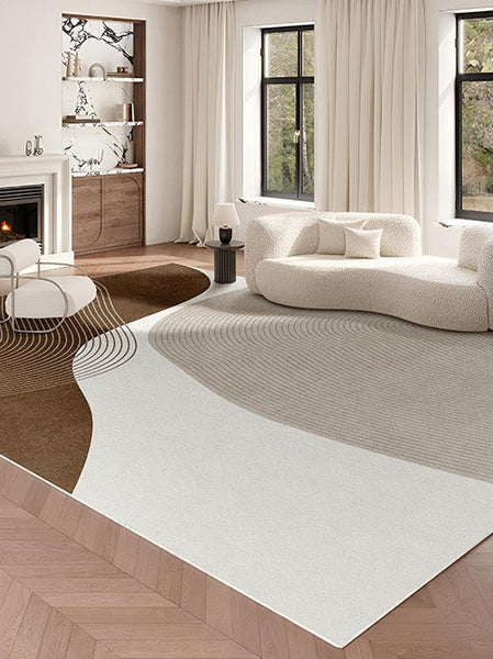 Contemporary Modern Rugs for Bedroom, Large Geometric Rugs for Living Room, Abstract Modern Area Rugs for Bedroom-HomePaintingDecor