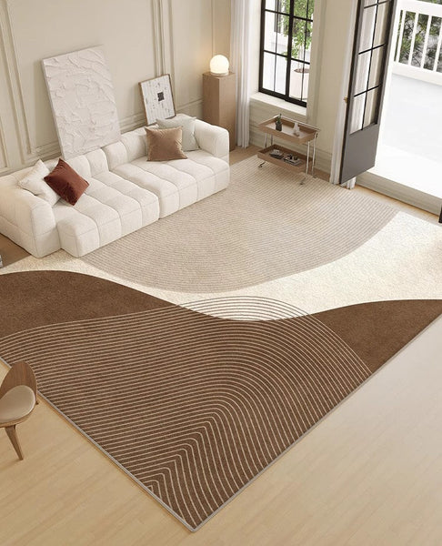 Contemporary Modern Rugs for Bedroom, Large Geometric Rugs for Living Room, Abstract Modern Area Rugs for Bedroom-HomePaintingDecor