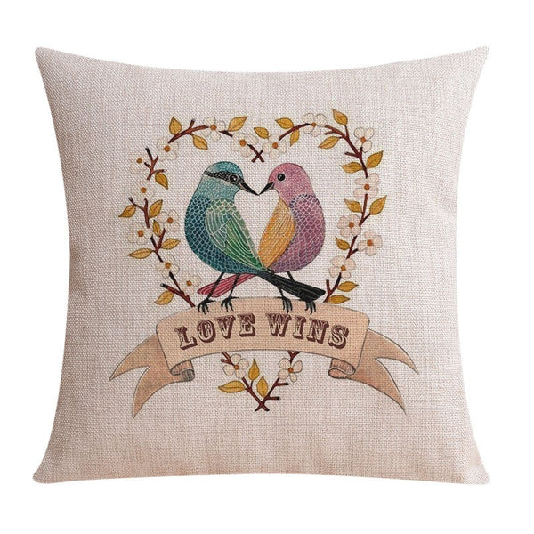 Love Birds Throw Pillows for Couch, Singing Birds Decorative Throw Pillows, Modern Sofa Decorative Pillows, Decorative Pillow Covers-HomePaintingDecor