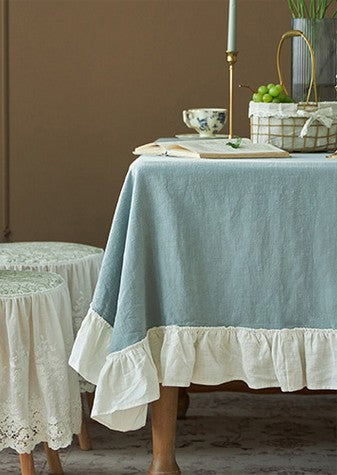 Long Rectangle Tablecloth for Dining Room Table, Blue Modern Table Cloth, Extra Large Tablecloth for Home Decoration, Square Tablecloth for Round Table-HomePaintingDecor