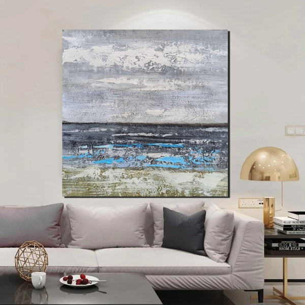 Contemporary Wall Art Paintings, Acrylic Paintings for Living Room, Large Simple Modern Art, Blue Abstract Acrylic Painting-HomePaintingDecor