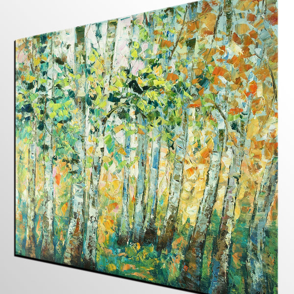 Autumn Tree Painting, Original Wall Art, Landscape Painting, Custom Heavy Texture Wall Art-HomePaintingDecor