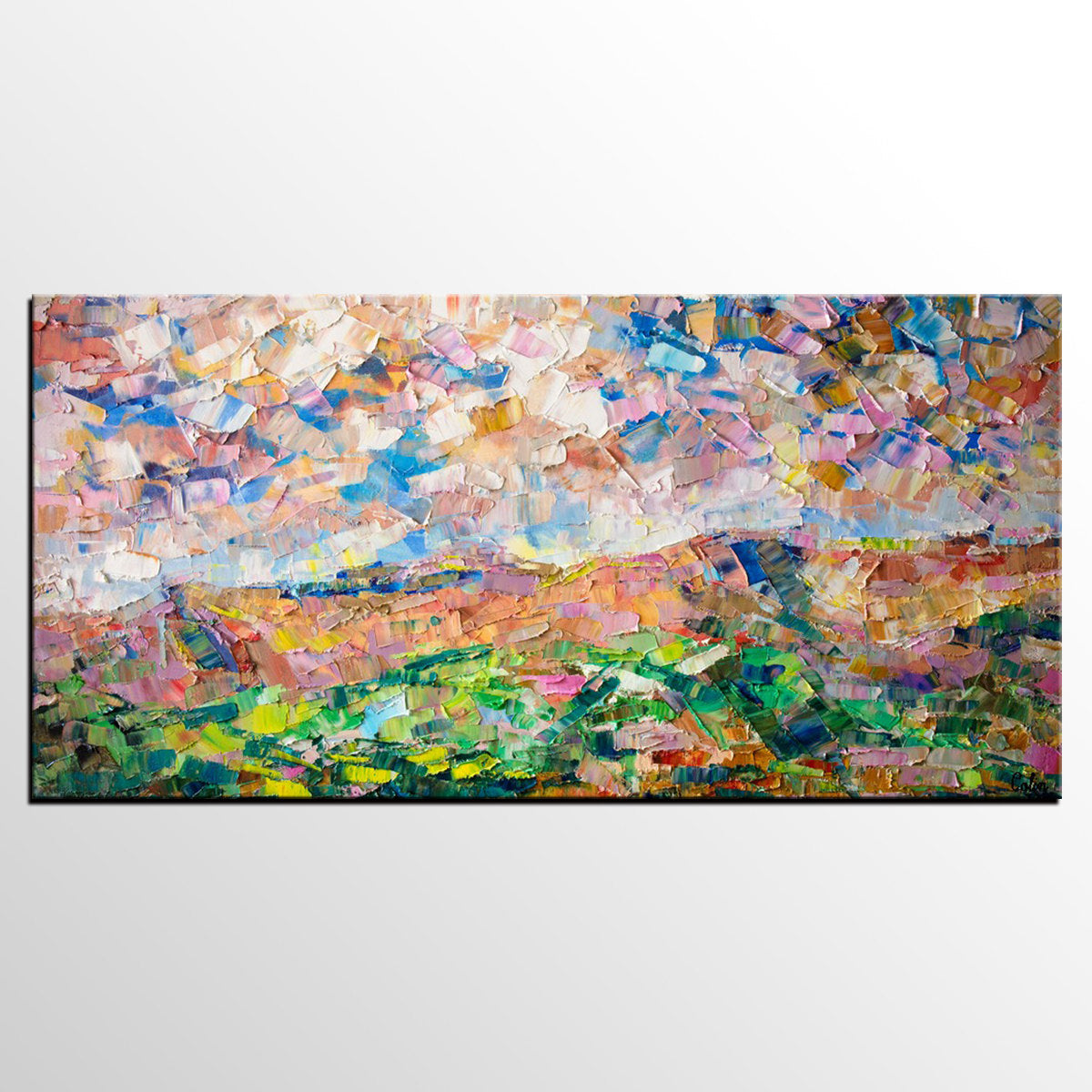 Heavy Texture Painting, Autumn Mountain Painting, Landscape Painting, Custom Large Canvas Art-HomePaintingDecor