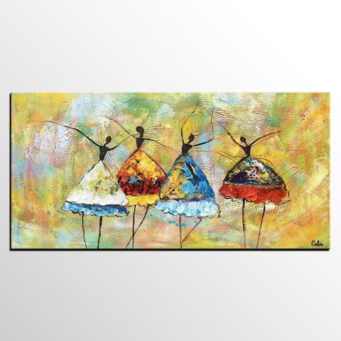 Canvas Painting for Living Room, Abstract Acrylic Painting, Ballet Dancer Painting, Acrylic Painting for Sale, Modern Wall Art Painting, Custom Art-HomePaintingDecor