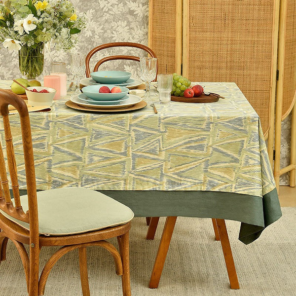 Geometric Modern Table Covers for Kitchen, Extra Large Rectangle Tablecloth for Dining Room Table, Country Farmhouse Tablecloths for Oval Table-HomePaintingDecor