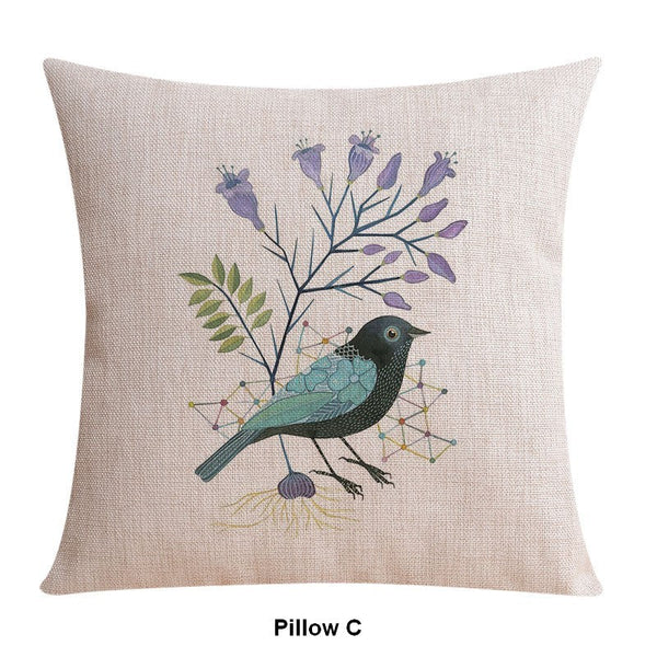 Love Birds Throw Pillows for Couch, Singing Birds Decorative Throw Pillows, Modern Sofa Decorative Pillows, Decorative Pillow Covers-HomePaintingDecor