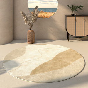 Contemporary Round Rugs Under Bed, Modern Round Carpets for Dining Room, Contemporary Round Rugs for Living Room, Hallway Floor Carpets-HomePaintingDecor