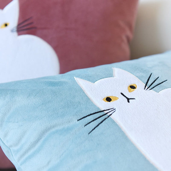 Lovely Cat Pillow Covers for Kid's Room, Modern Sofa Decorative Pillows, Cat Decorative Throw Pillows for Couch, Modern Decorative Throw Pillows-HomePaintingDecor