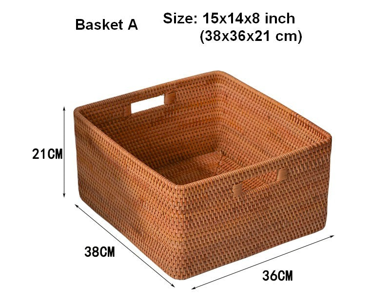 Storage Baskets for Bedroom, Extra Large Storage Basket for Clothes, Rectangular Storage Baskets, Storage Basket for Shelves-HomePaintingDecor