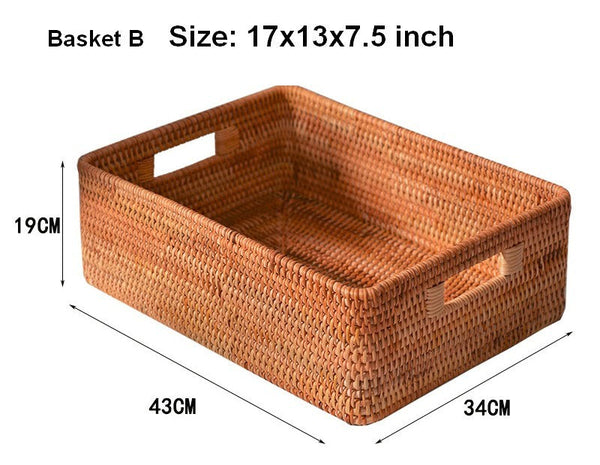 Storage Baskets for Bedroom, Extra Large Storage Basket for Clothes, Rectangular Storage Baskets, Storage Basket for Shelves-HomePaintingDecor