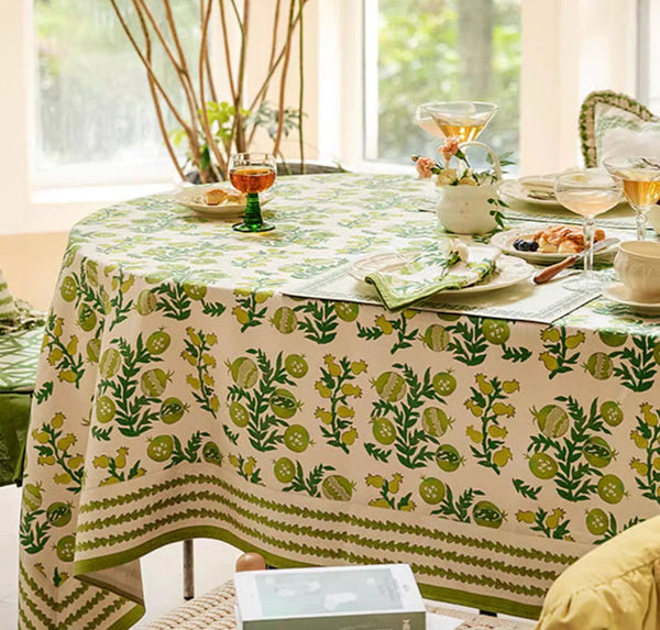 Large Modern Rectangle Tablecloth for Dining Table, Canterbury Bell and Pomegranate Table Covers for Round Table, Farmhouse Table Cloth for Oval Table-HomePaintingDecor