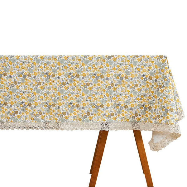 Dining Room Flower Table Cloths, Cotton Rectangular Table Covers for Kitchen, Farmhouse Table Cloth, Wedding Tablecloth, Square Tablecloth for Round Table-HomePaintingDecor