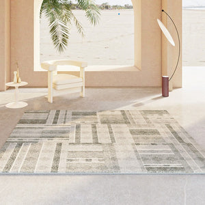 Contemporary Runner Rugs Next to Bed, Bathroom Runner Rugs, Grey Modern Rugs for Living Room, Contemporary Carpets under Dining Room Table-HomePaintingDecor